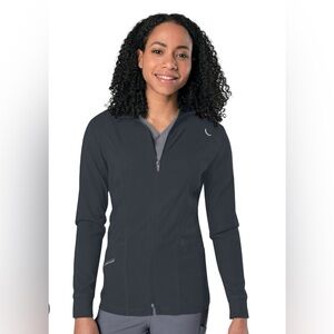 Scrub Jacket Urbane Align Black Slim Contemporary Fit- Small